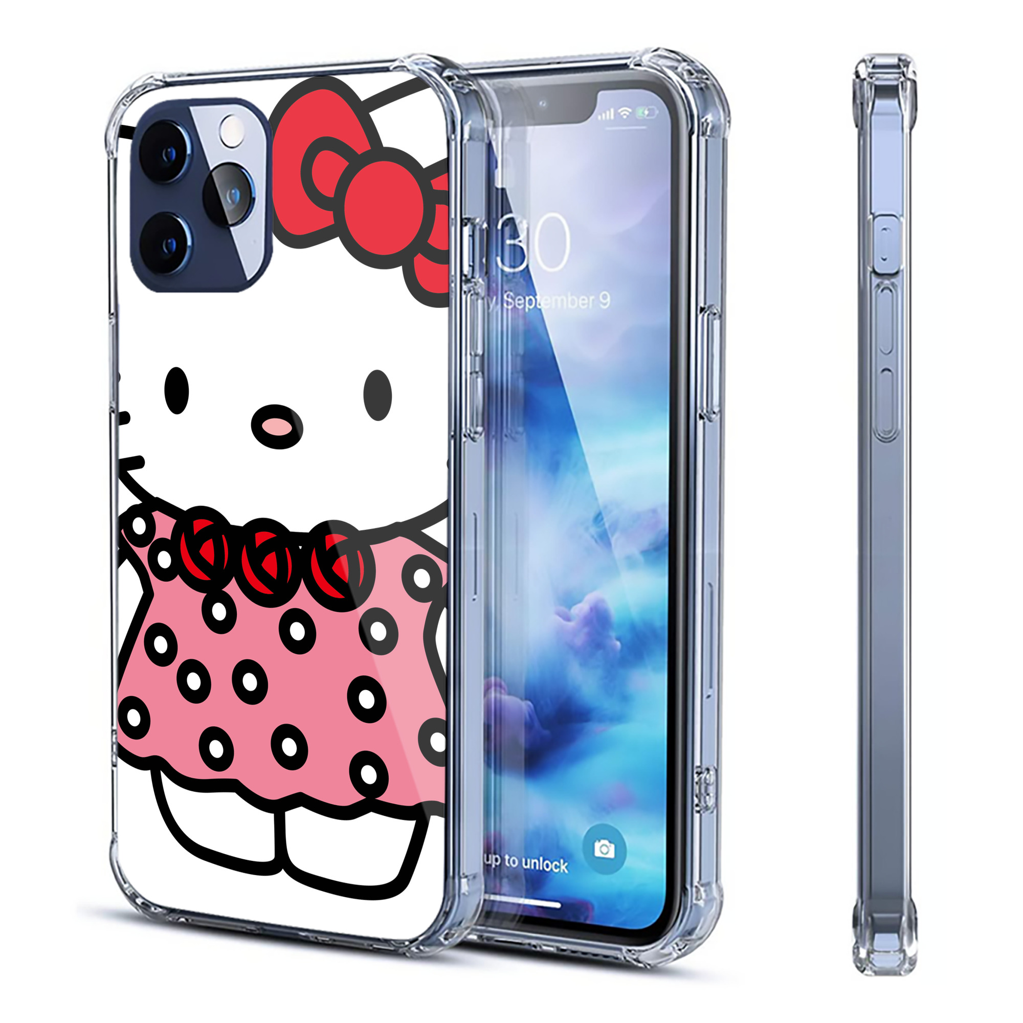 （画像用） Hello Kitty ハローキティ 【iPhone 12シリーズ対応】透明スマホケース（クリアソフトケース）